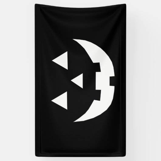 Halloween zwarte witte Jack o lantaarn Spandoek (Verticaal)