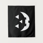 Halloween zwarte witte Jack o lantaarn Wandkleed (Voorkant)