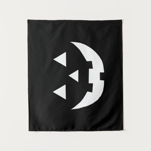 Halloween zwarte witte Jack o lantaarn Wandkleed (Voorkant)