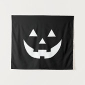 Halloween zwarte witte Jack o lantaarn Wandkleed (Voorkant (horizontaal))