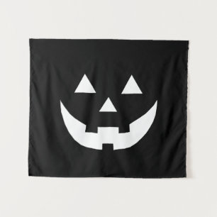 Halloween zwarte witte Jack o lantaarn Wandkleed