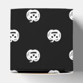 Halloween zwarte witte jack o lantaarnpatroon scha bedankdoosjes (Bovenkant)