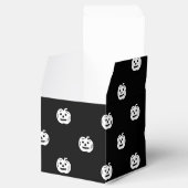 Halloween zwarte witte jack o lantaarnpatroon scha bedankdoosjes (Geopend)