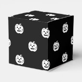 Halloween zwarte witte jack o lantaarnpatroon scha bedankdoosjes (Achterkant)