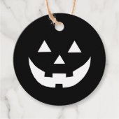 Halloween zwarte witte Jack o lantaarnpompoen Bedankjes Labels (Voorkant)