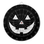 Halloween zwarte witte Jack o lantaarnpompoen Dartbord (Voorkant)