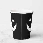 Halloween zwarte witte Jack o lantaarnpompoen Papieren Bekers (Rechts)