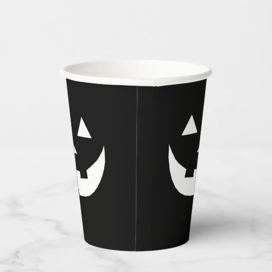 Halloween zwarte witte Jack o lantaarnpompoen Papieren Bekers (Rechts)