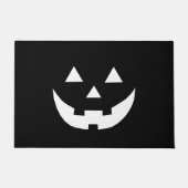 Halloween zwarte witte Jack o lantaarnpompoen scha Deurmat (Voorkant)