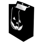 Halloween zwarte witte Jack o lantaarns enguaire b Medium Cadeauzakje (Voorkant Gekanteld)