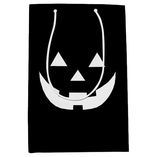 Halloween zwarte witte Jack o lantaarns enguaire b Medium Cadeauzakje (Voorkant)