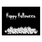 Halloween zwarte witte schedelpile aangepaste teks perfect poster (Voorkant)