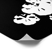 Halloween zwarte witte schedelpile aangepaste teks poster (Hoek)