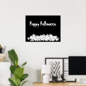 Halloween zwarte witte schedelpile aangepaste teks poster (Thuiskantoor)