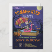 Halloween Zwembad Zomer Tussen Verjaardag Kaart (Voorkant)