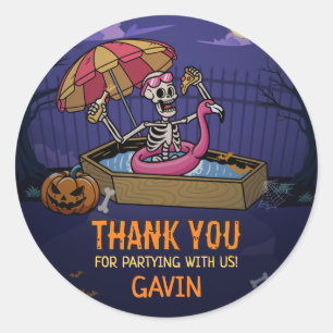 Halloween Zwembad Zomer Tussen Verjaardag Ronde Sticker
