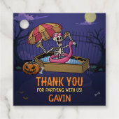 Halloween Zwembad Zomer Tussen Verjaardagsplein Bedankjes Labels (Voorkant)