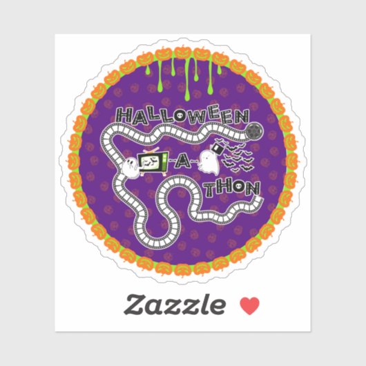 Halloweenathon Game Board Cirkel met Geesten Sticker (Vel)