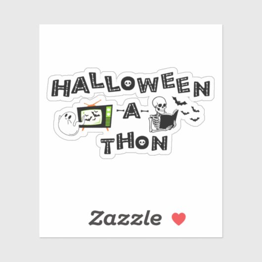 Halloweenathon Logo met Skele Sticker (Vel)