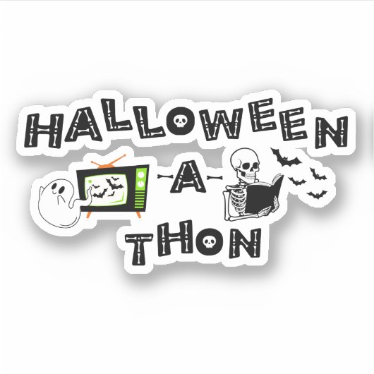 Halloweenathon Logo met Skele Sticker (Voorkant)