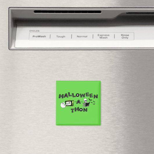 Halloweenathon Logo met Skele Sticker Magneet (Insitu (Vaatwasser))