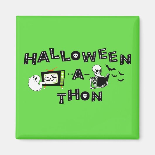 Halloweenathon Logo met Skele Sticker Magneet (Voorkant)