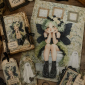 Halloweenfee en spook in toilet decoupage tissuepapier