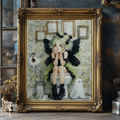 Halloweenfee en spook in toilet decoupage tissuepapier