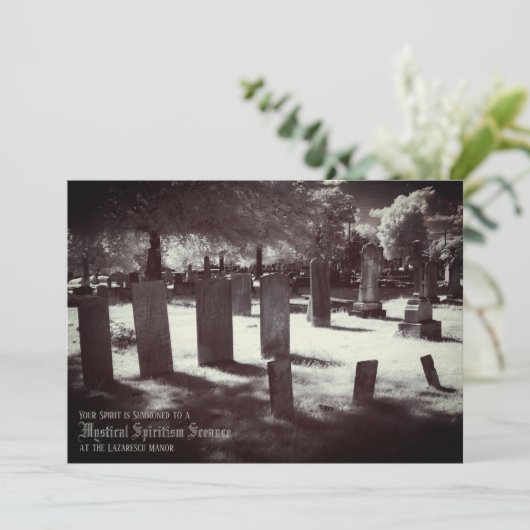 Halloweenfeest Aangepaste vintage begraafplaats Feestdagenkaart (Staand voorkant)