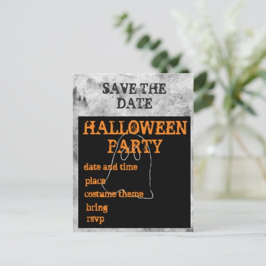 Halloweenfeest Bewaar de datum Aankondigingskaart (Staand voorkant)