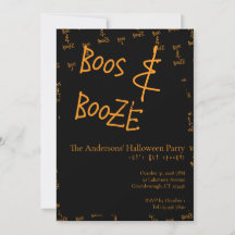 Halloweenfeest Boos and Booze Oranje Zwart