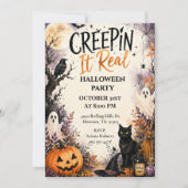 Halloweenfeest 'Creepin' It Real' Kaart (Voorkant)