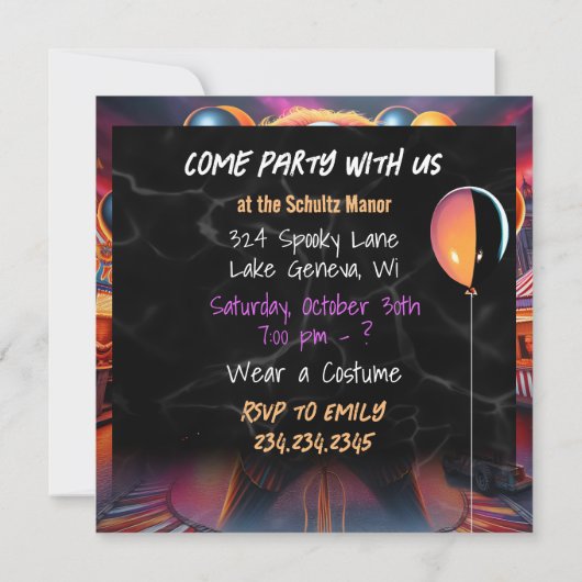 Halloweenfeest | Creepy Clown-thema (Achterkant)