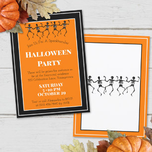 Halloweenfeest Dansende Skeletten Aangepast Kaart