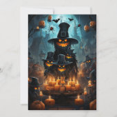 Halloweenfeest Donkere Griezelfeest Pompoenen Vlee Kaart (Voorkant)