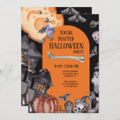 Halloweenfeest Eet Drink Wees eng Kaart (Voorkant / Achterkant)