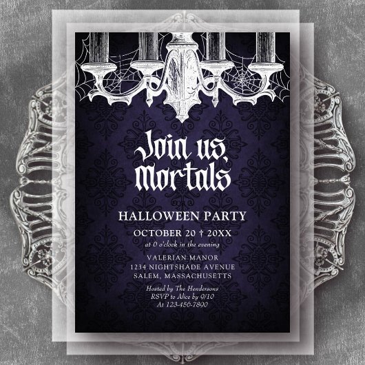 Halloweenfeest Elegant Gothic Kaart