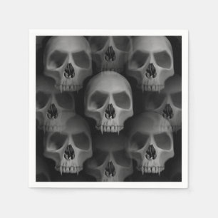 Halloweenfeest   enge schedel servetten