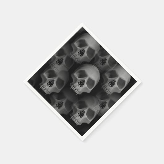 Halloweenfeest | enge schedel servetten (Hoek)