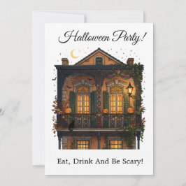 Halloweenfeest Franse Wijk New Orleans Kaart