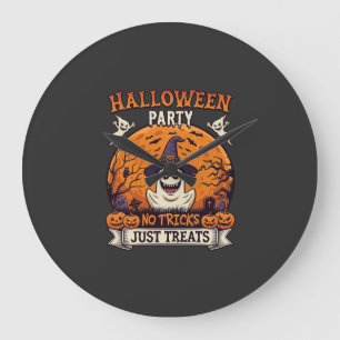 Halloweenfeest Geen Streken Alleen Snoepjes Geest Grote Klok