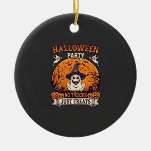 Halloweenfeest Geen Streken Alleen Snoepjes Geest  Keramisch Ornament