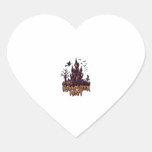 Halloweenfeest Geheime Kasteel Pompoenen Vleermuiz Hart Sticker