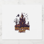 Halloweenfeest Geheime Kasteel Pompoenen Vleermuiz Sparkling Wijnetiket (Enkel label)
