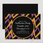 Halloweenfeest Geometrische Zig Zag Kaart (Voorkant / Achterkant)