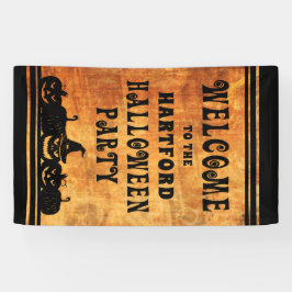Halloweenfeest gepersonaliseerd welkom spandoek