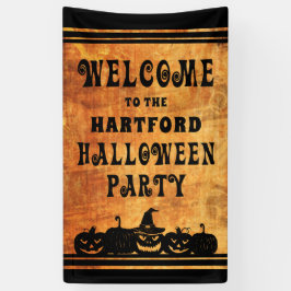 Halloweenfeest gepersonaliseerd welkom spandoek