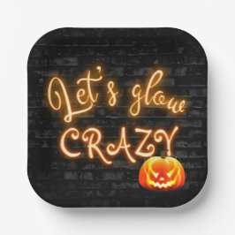 Halloweenfeest Glow-licht met Jack-o-lantern Papieren Bordje