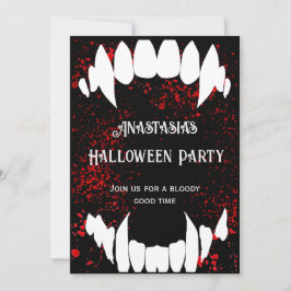Halloweenfeest gothic bloedspatten vampier  kaart