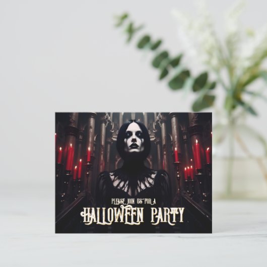 Halloweenfeest - Gothic Dark Invitation (Staand voorkant)